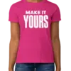 Custom Gildan Ultra Cotton Women’s T-shirt - Heliconia custom print example; your uploaded design replaces the example artwork