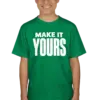 Custom Gildan Youth Ultra Cotton T-shirt - Irish Green custom print example; your uploaded design replaces the example artwork
