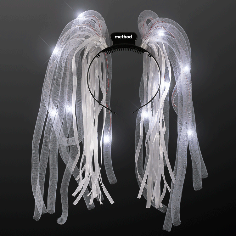 Custom White LED Noodle Headbands - product example