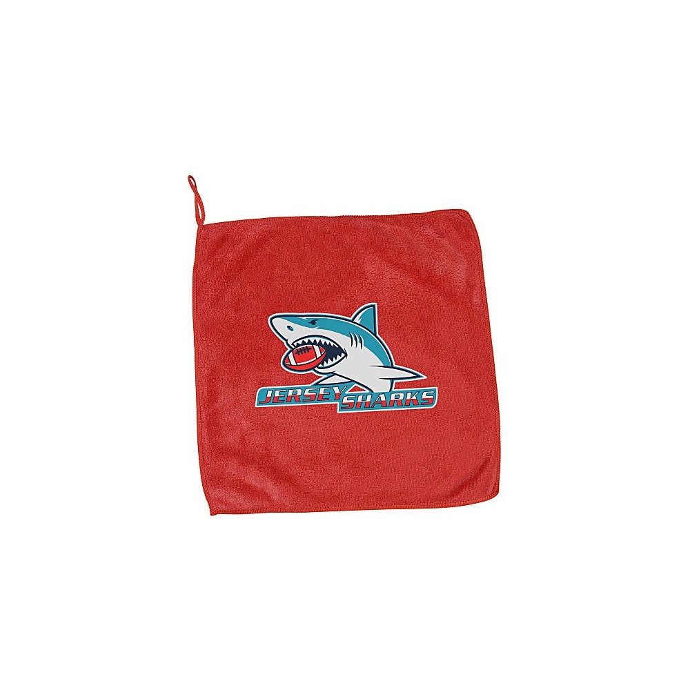 Photographed full-color spirit towel with loop